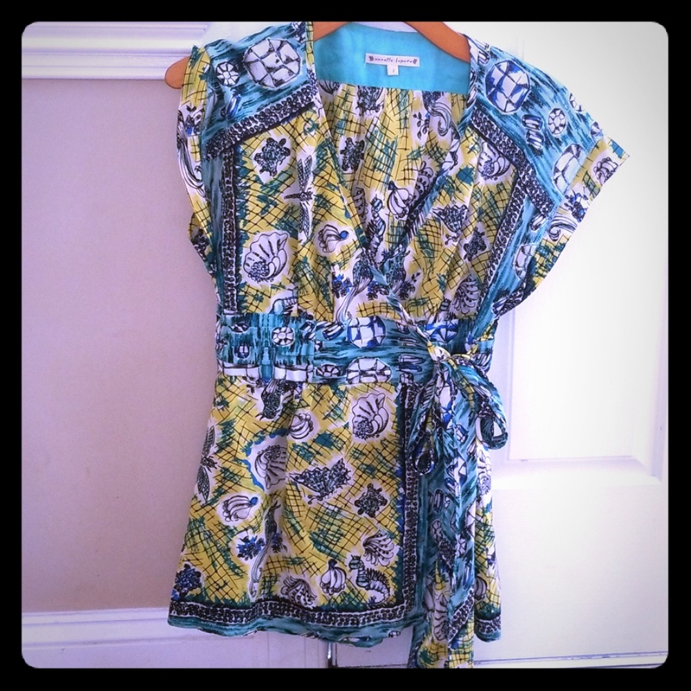 Nanette Lepore Silk Wrap Top